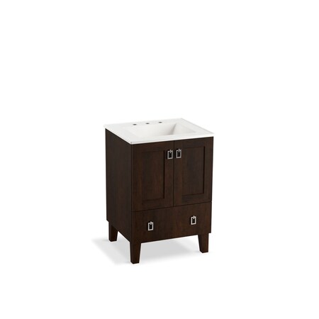 Kohler Vanity Cabinet, Free Standing, Claret Suede, 34-1/2 in H, 24 in W 99527-LG-1WB